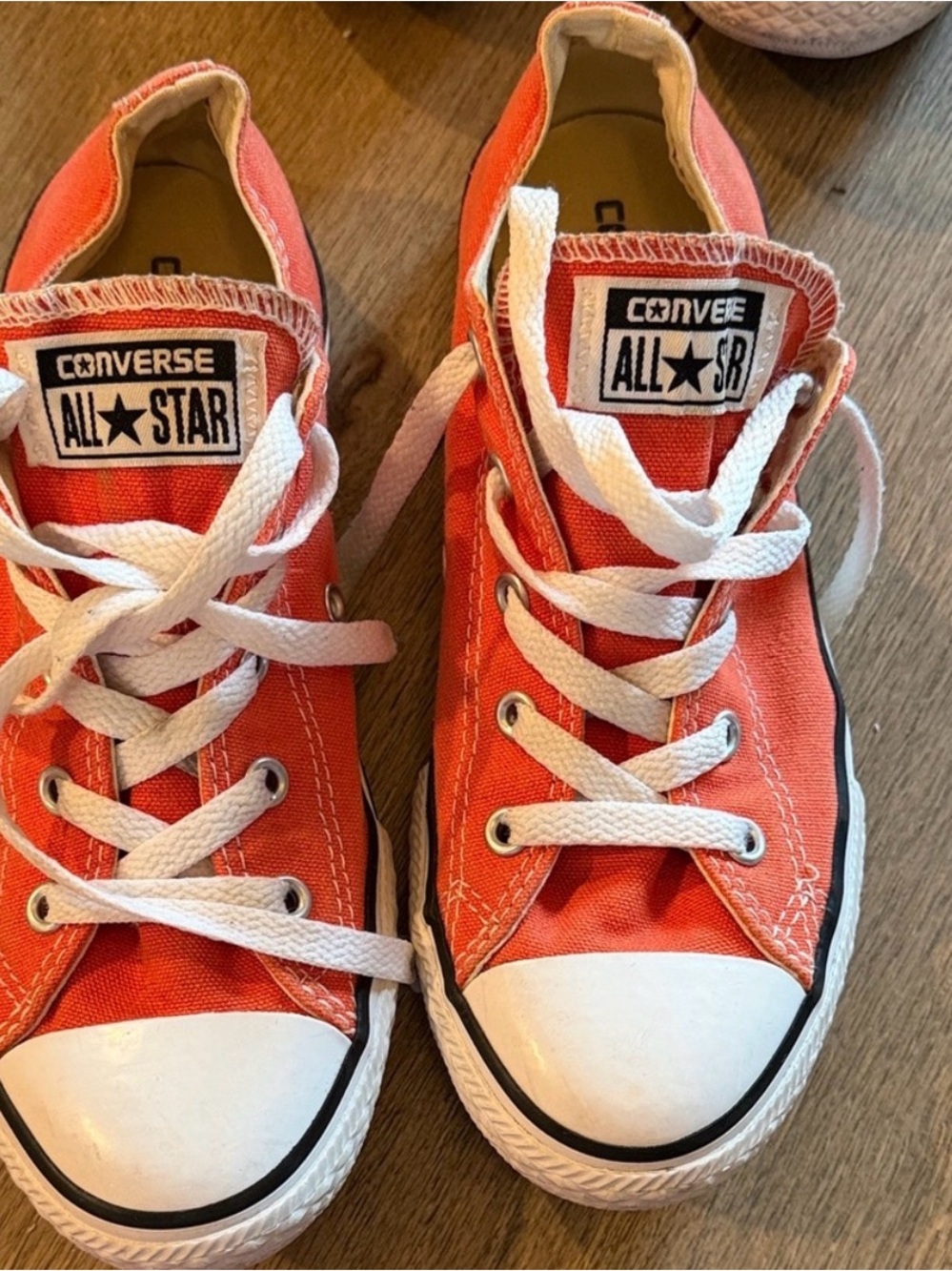 Converse Kids Orange Canvas Lace-Up Sneakers